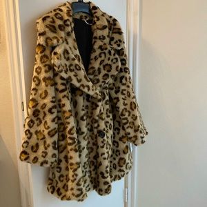 Dressy, outer coat, leopard print.